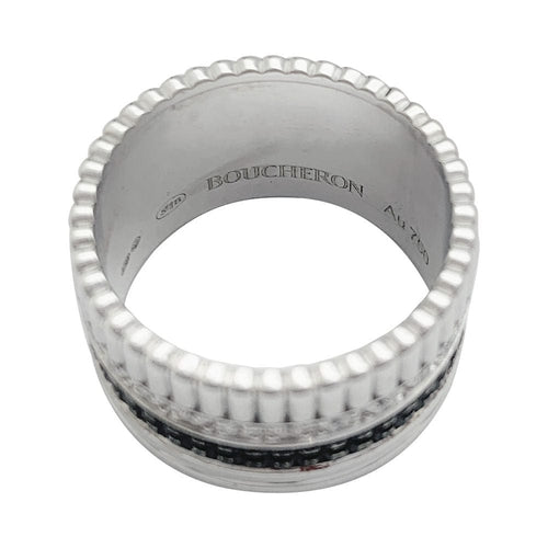 Bague 53 Bague Boucheron, "Quatre Black Edition Large", en or blanc, diamants. 58 Facettes 31802