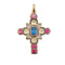 Pendentif Pendentif croix en or rose, citrines, tourmalines et tanzanite. 58 Facettes 31139