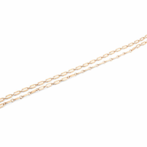 Collier Sautoir or jaune maillons ovales ciselés 58 Facettes 1