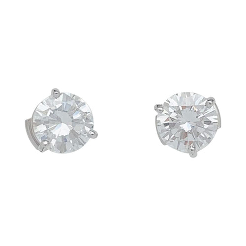 Boucles d'oreilles Puces d'oreilles en or blanc diamants. 58 Facettes 31847