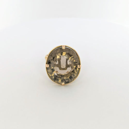 Bague 55 Bague en or jaune et quartz fumé 58 Facettes 25682