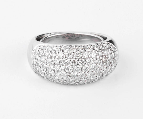 Bague Bague jonc en or gris pavée de diamants 58 Facettes