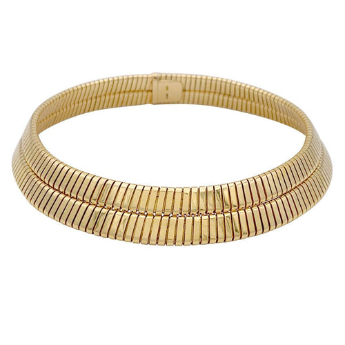 Collier Collier Bulgari vintage, "Tubogas", or jaune. 58 Facettes 32914