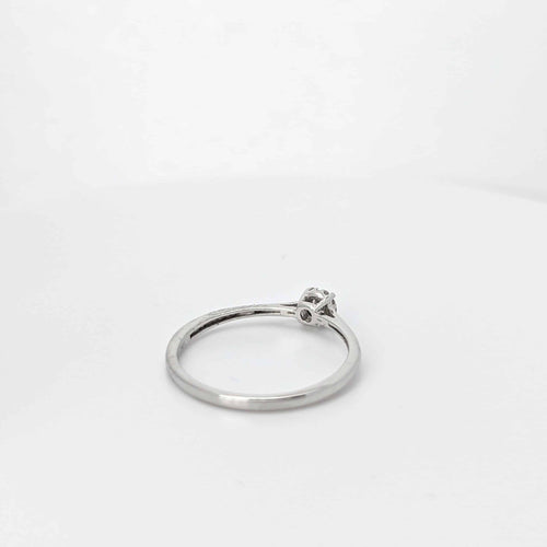 Bague Solitaire or blanc diamant 0.09ct 58 Facettes 21717