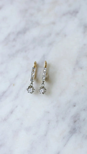 Boucles d'oreilles Dormeuses diamants pendantes 58 Facettes