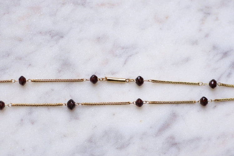 Collier Collier vintage or et perles de grenat 58 Facettes