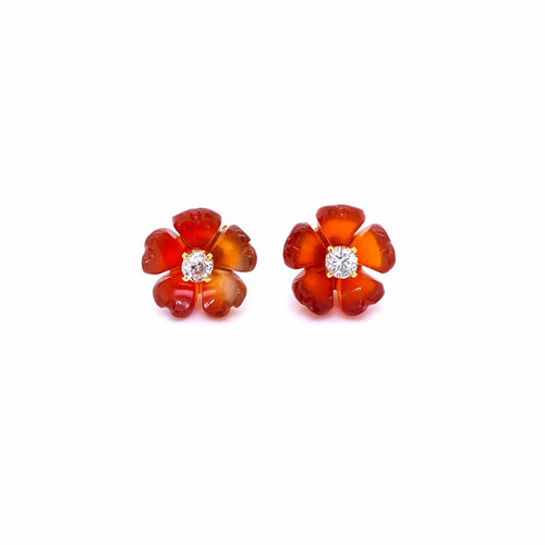 Boucles d'oreilles Boucles d’oreilles Cornaline Diamant 58 Facettes