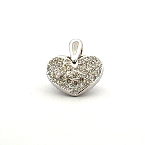 Pendentif Pendentif coeur en or blanc 18 carats et diamants 58 Facettes