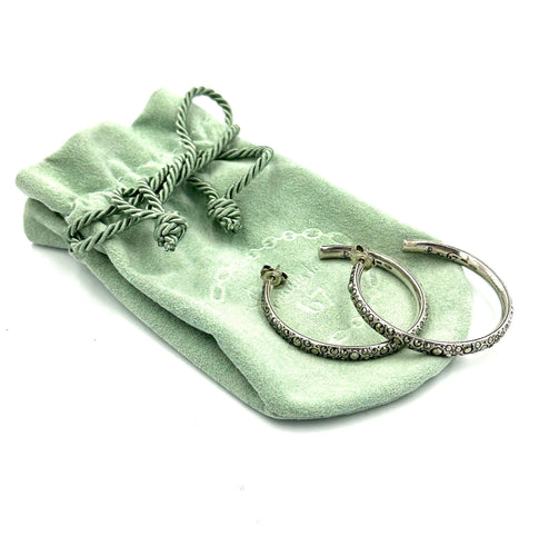 Boucles d'oreilles POMELLATO 67. Créoles argent et marcassites 58 Facettes