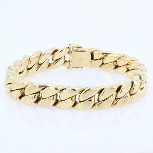 Bracelet Bracelet gourmette plate en or jaune 58 Facettes 21-698