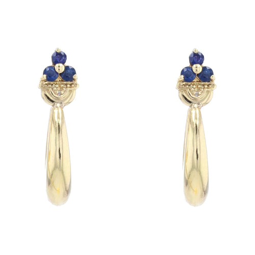 Boucles d'oreilles Boucles d'oreilles créoles or et saphirs 58 Facettes 21-679B