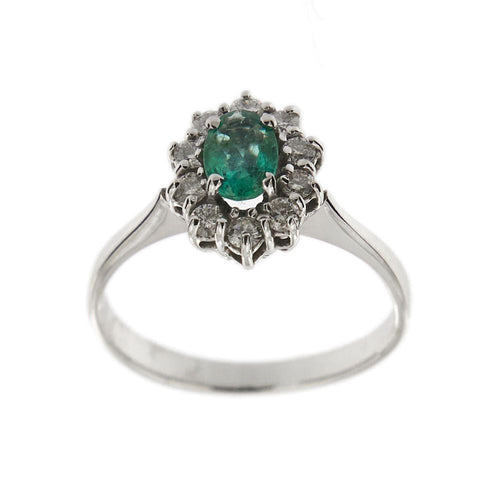 Bague 53 Bague Marguerite diamants et émeraude 58 Facettes 20520