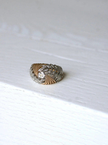 Bague Dôme vintage palmes diamants 58 Facettes