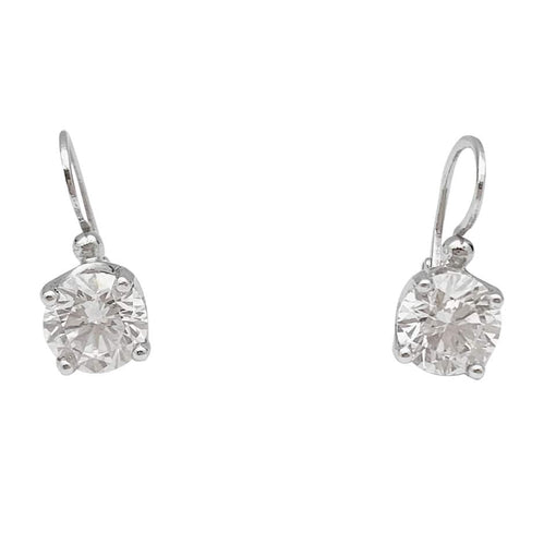 Boucles d'oreilles Boucles d'oreilles "Dormeuses" or blanc, diamants. 58 Facettes 31635