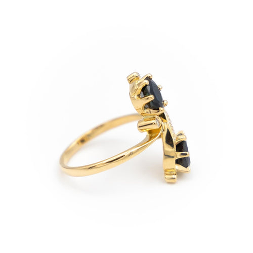 Bague 57.5 Bague Toi & Moi Or jaune Saphir 58 Facettes 2004427CN