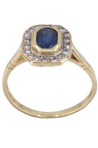 Bague 51 Bague Margueritte Or jaune Saphir Diamants 58 Facettes 080901