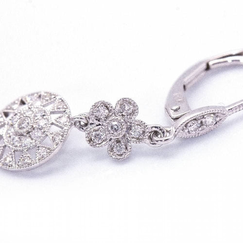 Boucles d'oreilles Boucles d'oreilles SUNNY Antik Or blanc Diamants 58 Facettes D360396CS