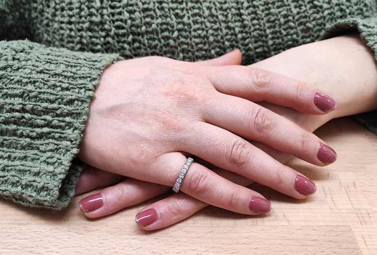 Bague 52 Alliance platine 23 diamants 58 Facettes ALL.PT.DT-959