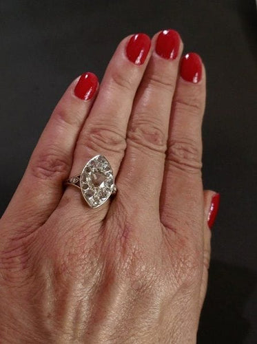 Bague 56 Bague Marquise Diamants en Or Et Platine 58 Facettes 957825