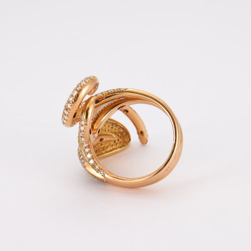 Bague 52 Bague Lignes courbes de Diamants 58 Facettes