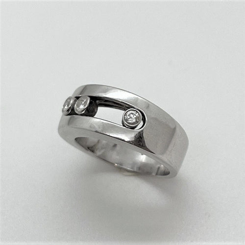 Bague 59 Bague Or Blanc avec Diamant 58 Facettes 20400000494/LC