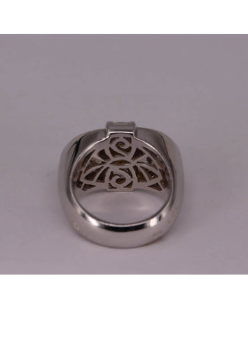 Bague Bague Or blanc et Diamants 58 Facettes RNG0610