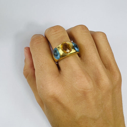 Bague Bague Or Citrine Topaze 58 Facettes 20400000732