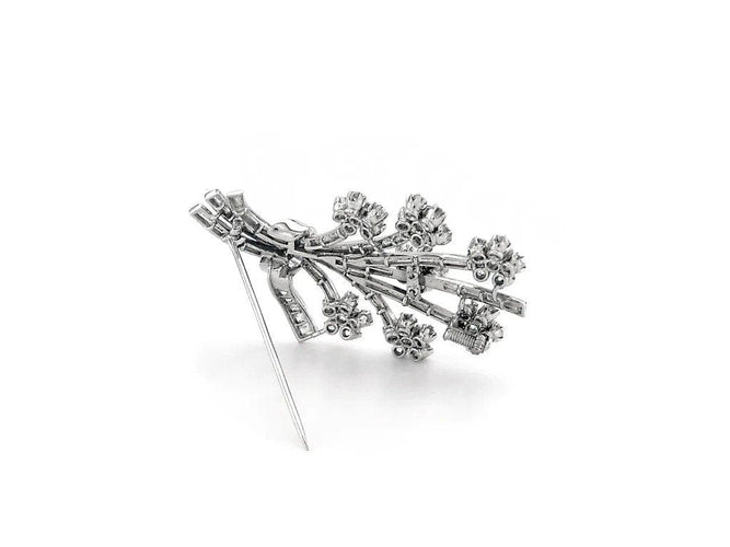 Broche Broche Vintage En Platine Avec Diamant 58 Facettes