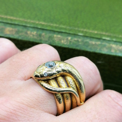 Bague Bague serpent or jaune diamants 58 Facettes 2716