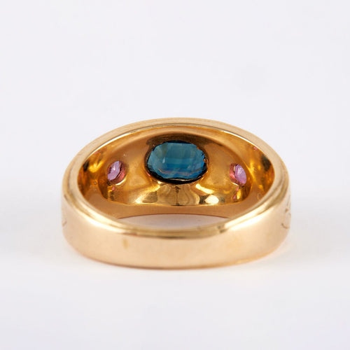 Bague 62 Bague jonc Homme Rubis Saphirs 58 Facettes