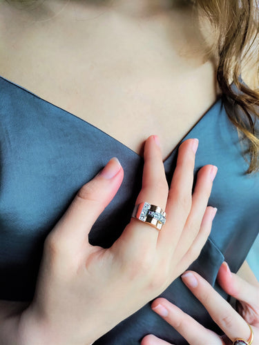 Bague diamant Bague Tank Or Jaune, Diamants 58 Facettes 467