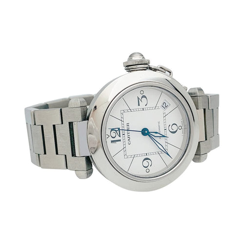 Montre Montre Cartier "Pasha" en acier sur acier. 58 Facettes 31465