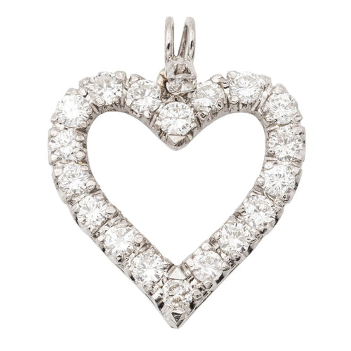 Pendentif Pendentif Coeur Or blanc Diamant 58 Facettes 2432012CN