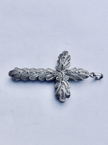 Pendentif Croix En Argent Filigranée 58 Facettes
