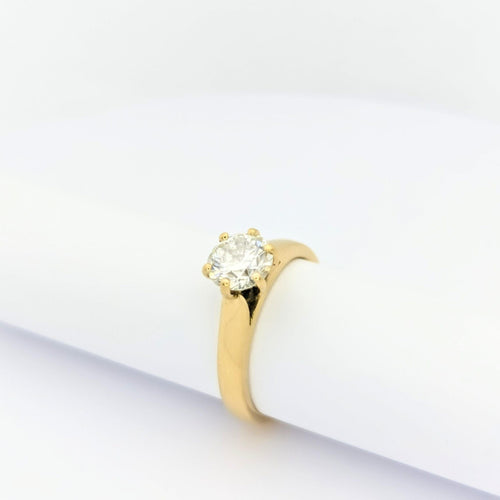Bague Solitaire Or jaune Diamant 58 Facettes 28911