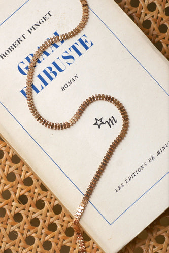 Collier Collier or rose maille fantaisie 58 Facettes