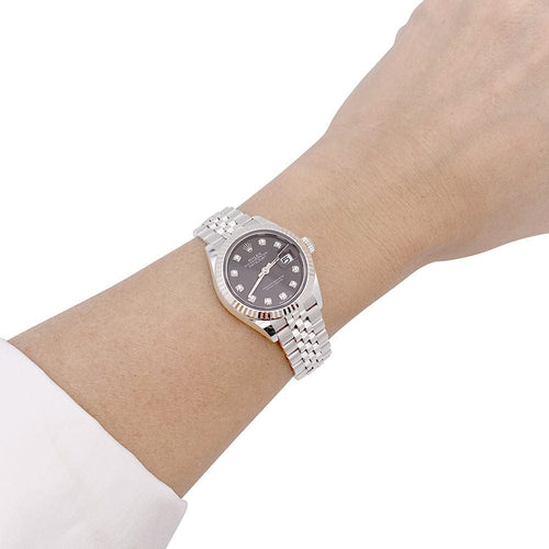 Montre Montre Rolex "Datejust", acier, or blanc et diamants. 58 Facettes 33470