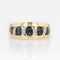 Bague 58 Bague bandeau or jaune saphirs diamants 58 Facettes 21-695
