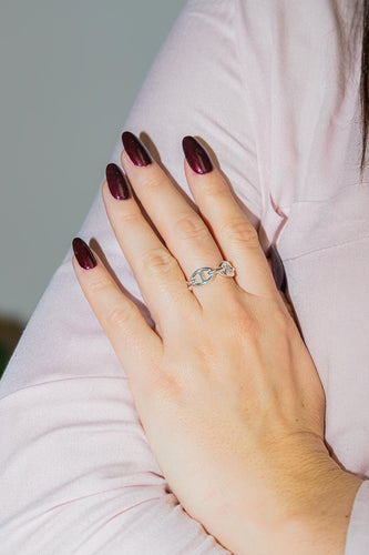 Bague 55 Hermès Bague Chaîne d'ancre Argent 58 Facettes 2804220CN