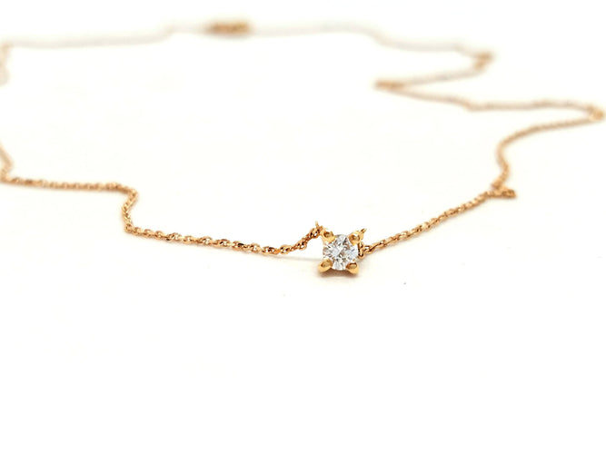 Collier Collier Or rose Diamant 58 Facettes 578739RV