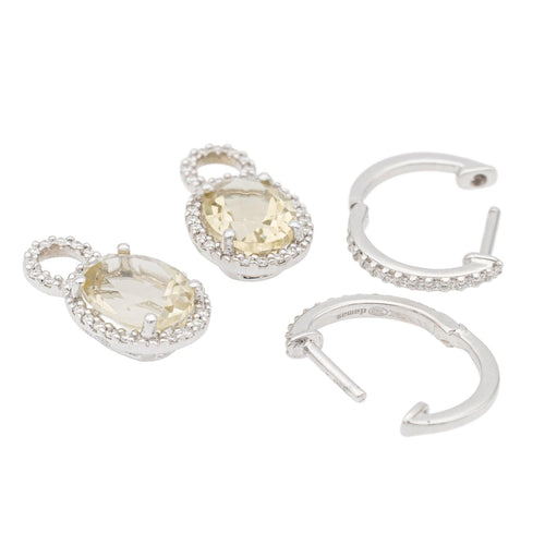 Boucles d'oreilles Boucles d'oreilles Créoles Or blanc Citrine 58 Facettes 2397517CN