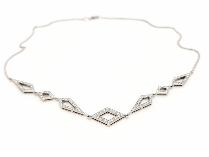 Collier Collier Or blanc Diamant 58 Facettes 578815RV