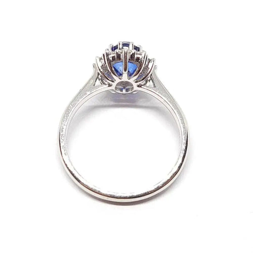 Bague Bague Marguerite saphir diamants or blanc 58 Facettes