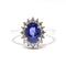 Bague Bague marguerite saphir, diamants or blanc 58 Facettes