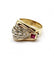 Bague 54 / Jaune / Or 750 Bague "Tank" - Or. Rubis et Diamants 58 Facettes 220431R