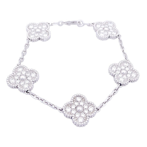 Bracelet Bracelet Van Cleef & Arpels, "Vintage Alhambra", or blanc, diamants. 58 Facettes 33552