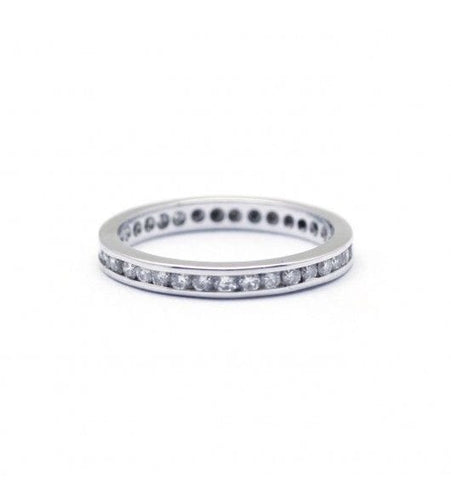Bague 52 / Blanc/Gris / Or 750 Alliance américaine 35 Diamants 58 Facettes 180001R