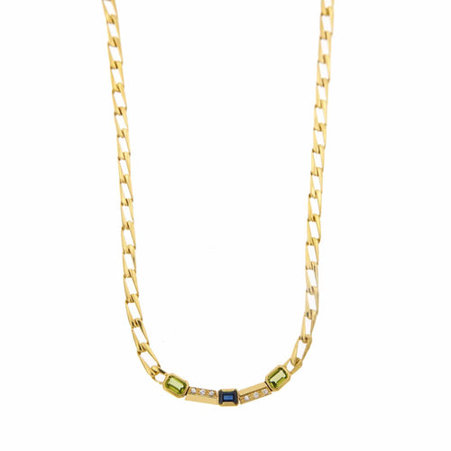 Collier Collier diamants, saphir et péridot 58 Facettes 26754