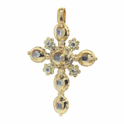 Pendentif Pendentif Croix diamants rococo antique 58 Facettes 23167-0271