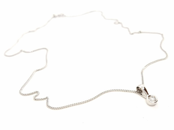 Collier Collier Chaîne + pendentif Or blanc Diamant 58 Facettes 06594CD